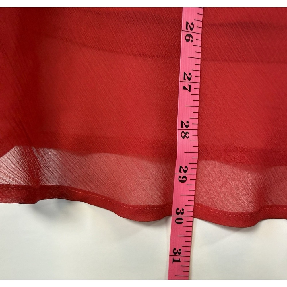 Womens Plus 1X Red Sheer Sleeveless Blouse NWT Layered Dressy Top - Picture 6 of 6